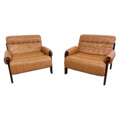 Jean Gillon Brazilian Modern Lounge Chairs, a Pair