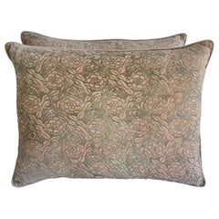 Pair of Custom Pink Fortuny Textile Pillows