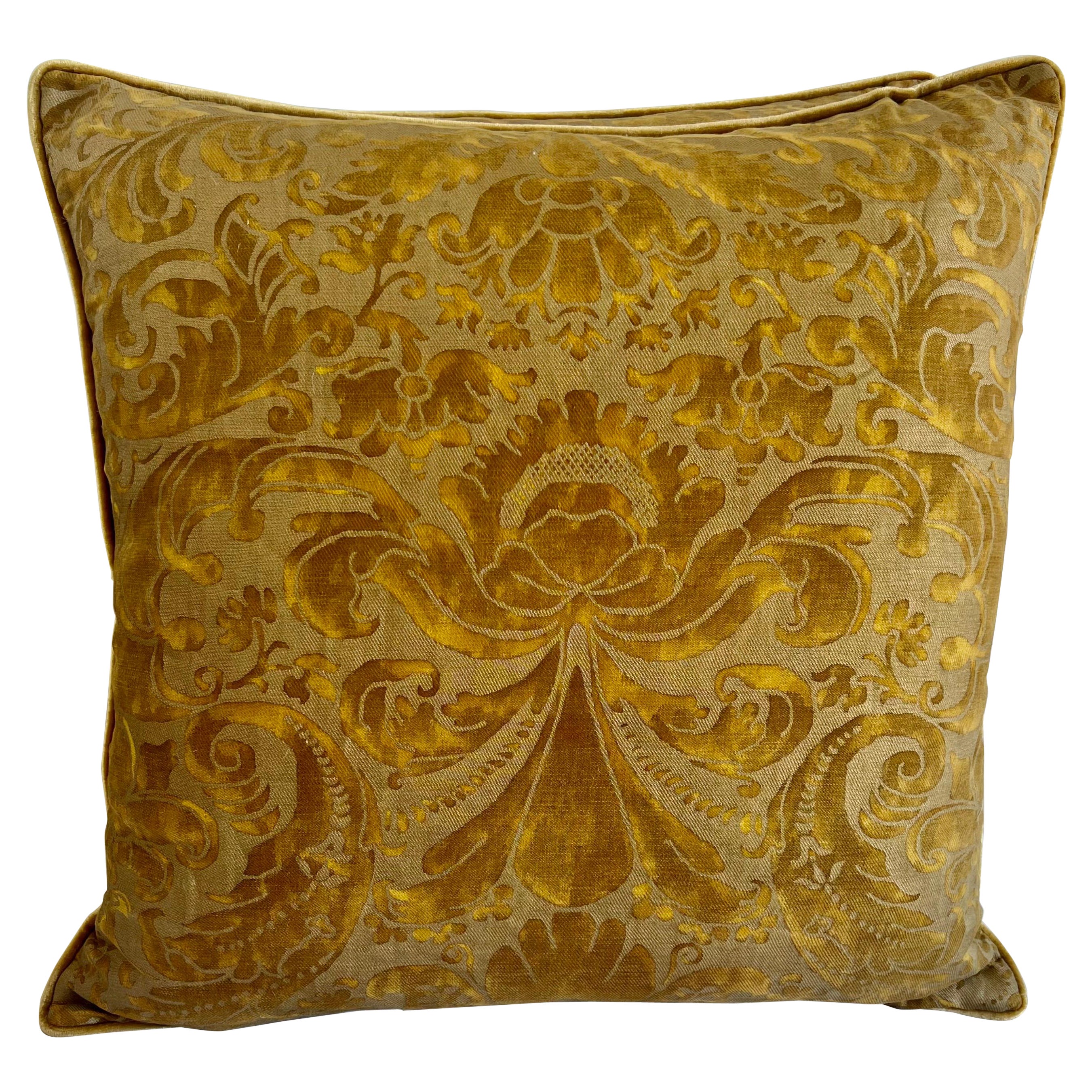 Pair of Golden Brown Fortuny Textile Pillows
