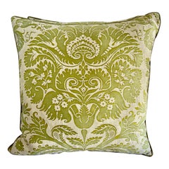 Pair of Green Orsini Patterned Fortuny Pillows
