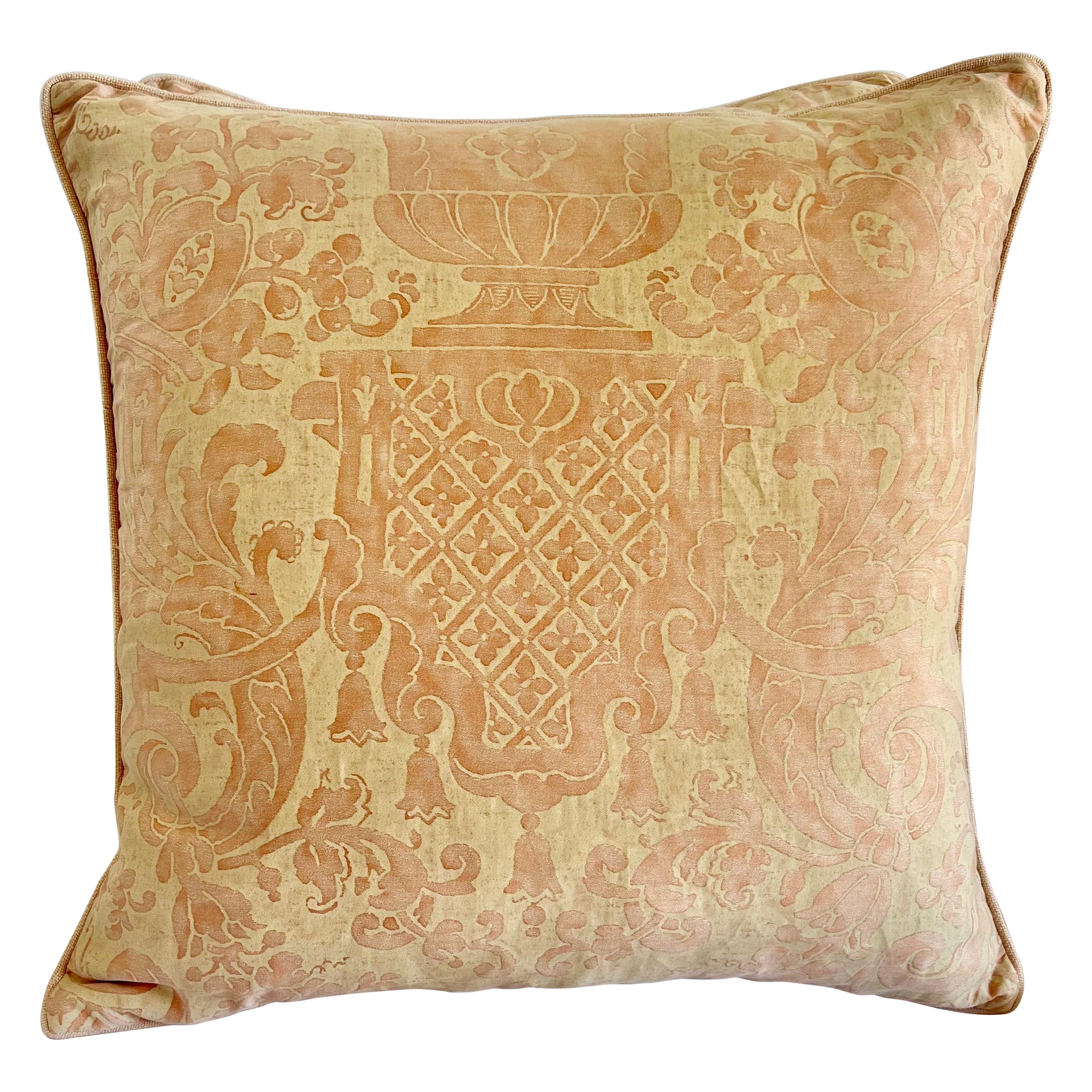 Pair of Pink & Cream Fortuny Pillows