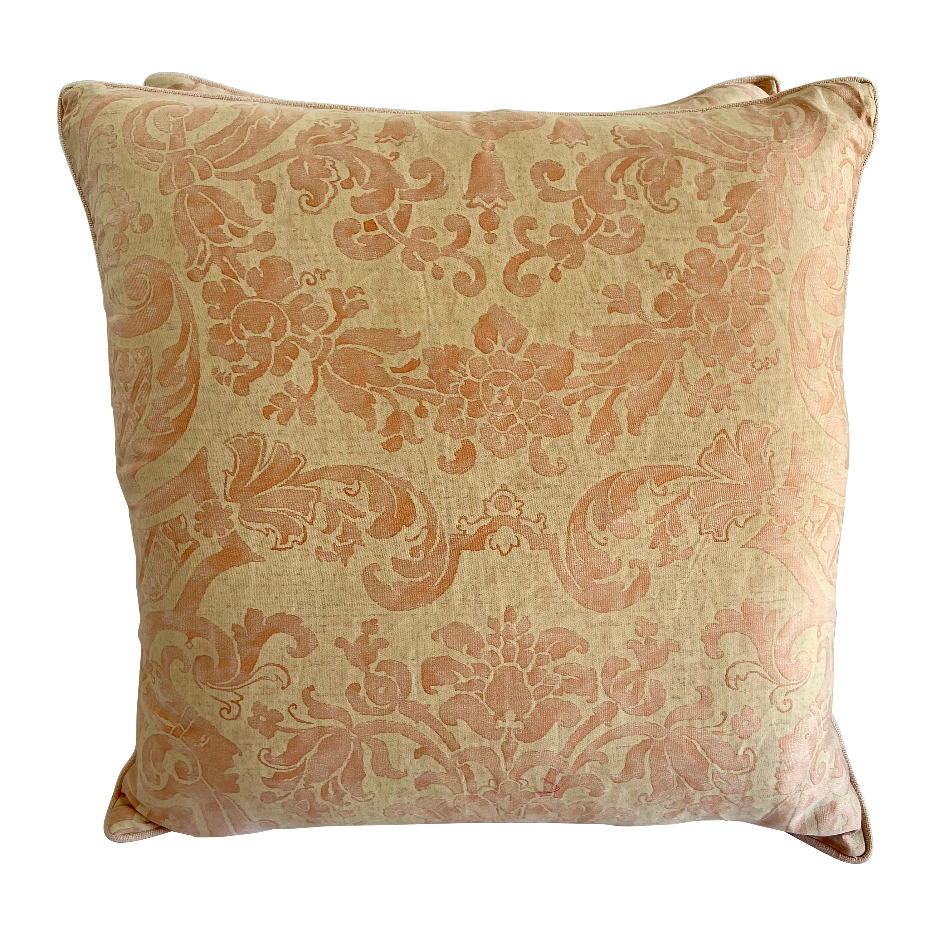 Pair of Pink Vintage Fortuny Textile Pillows