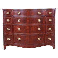 Vintage Baker Furniture Historic Charleston Georgian Inlaid Mahogany Dresser Chest