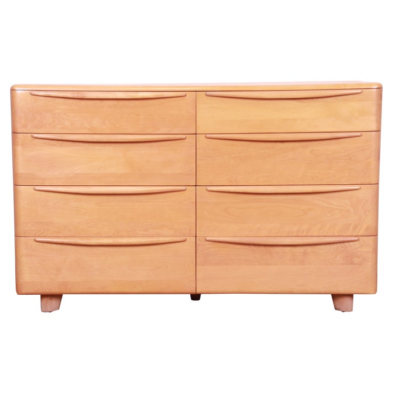 Heywood Wakefield MidCentury Modern Solid Maple EightDrawer Dresser