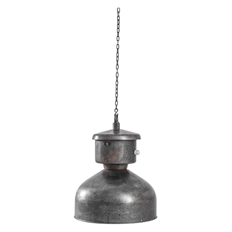 1950s Industrial Polish Metal Hanging Lamp For Sale at 1stDibs