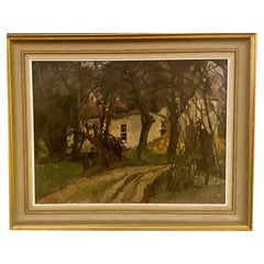 « Britannique » The House in the woods (La maison dans les bois), huile sur panneau de Peter Greenham