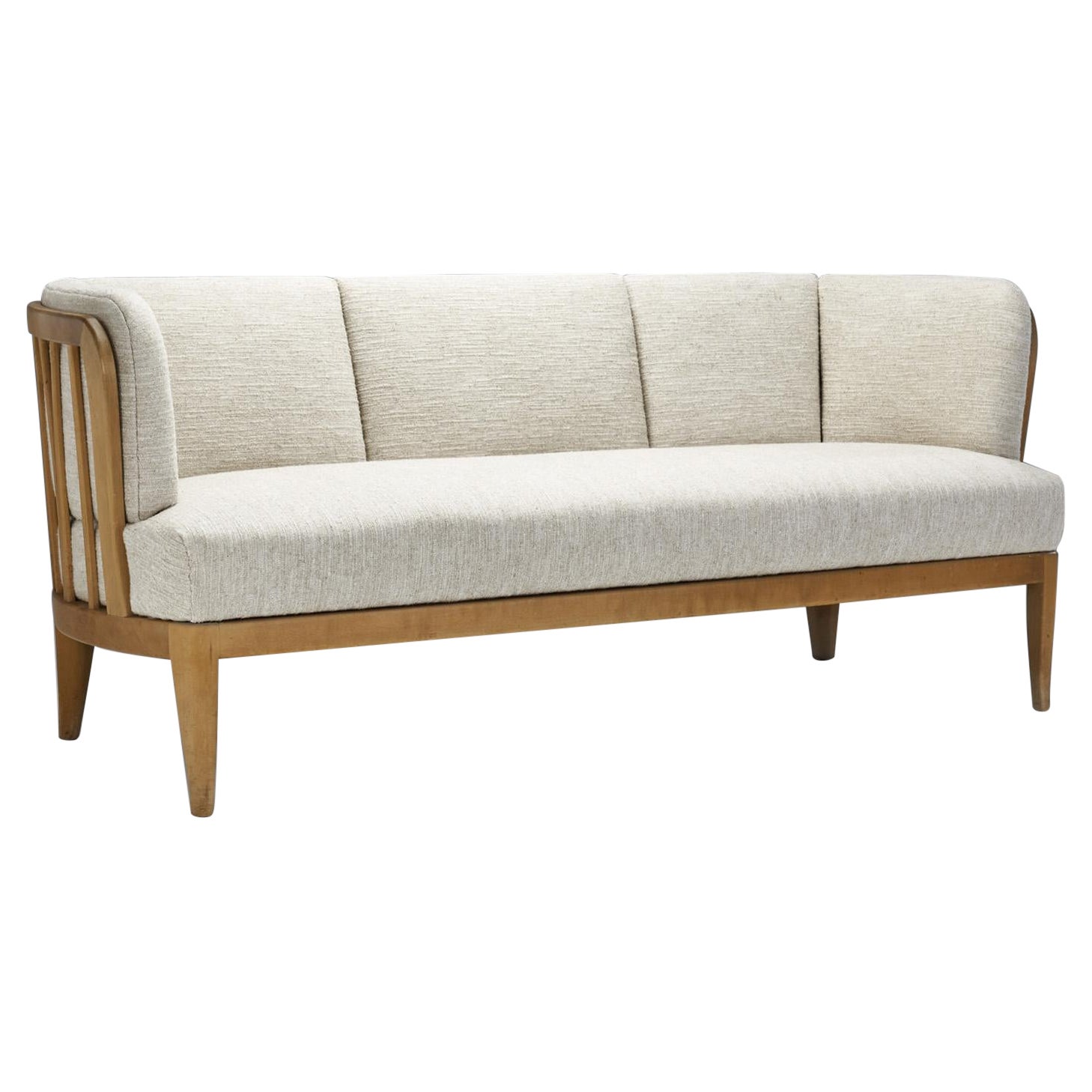 Carl Malmsten "Ulla" Three-Seater Birch Sofa, Sweden, 1950s For Sale