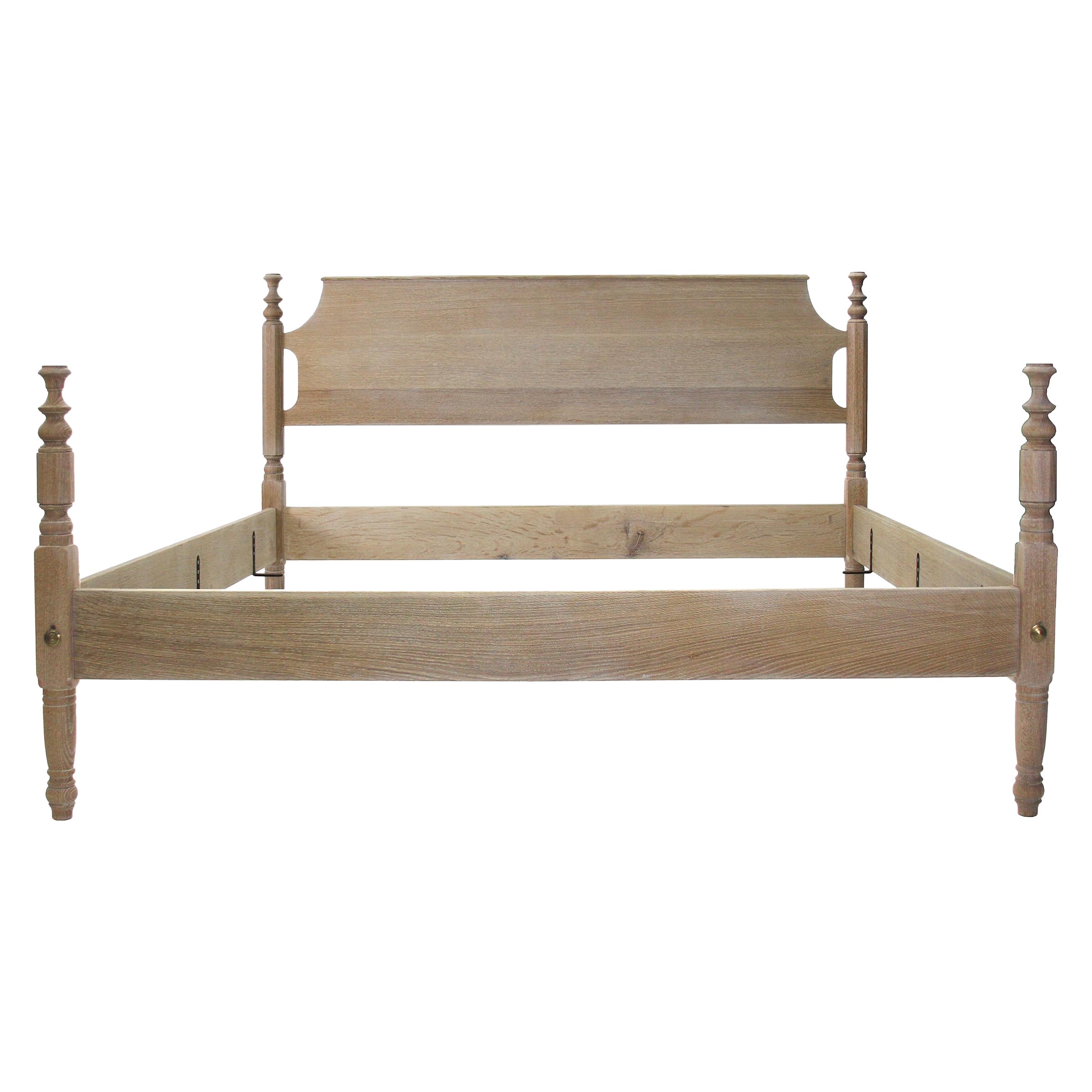 King White Oak Four Poster "Tulip Top" Bed with Turned Posts by Scott James For Sale