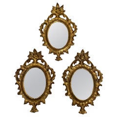 Vintage Giltwood Italian Florentine Mirrors Set of Three