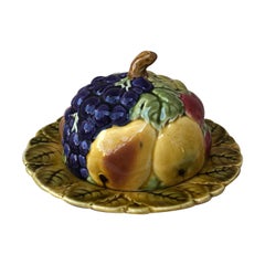 French Majolica Cheese Bell Sarreguemines, Crca 1920