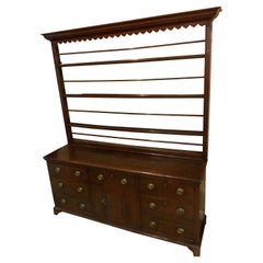 18th Century Welsh Oak Sideboard with Plate Rack