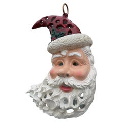 Vintage Extraordinary Hand Painted Santa Claus Lighting Lantern