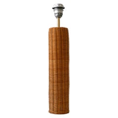 Rare and Elegant Mid-Century Modern Wicker Table Lamp Germany 1970s