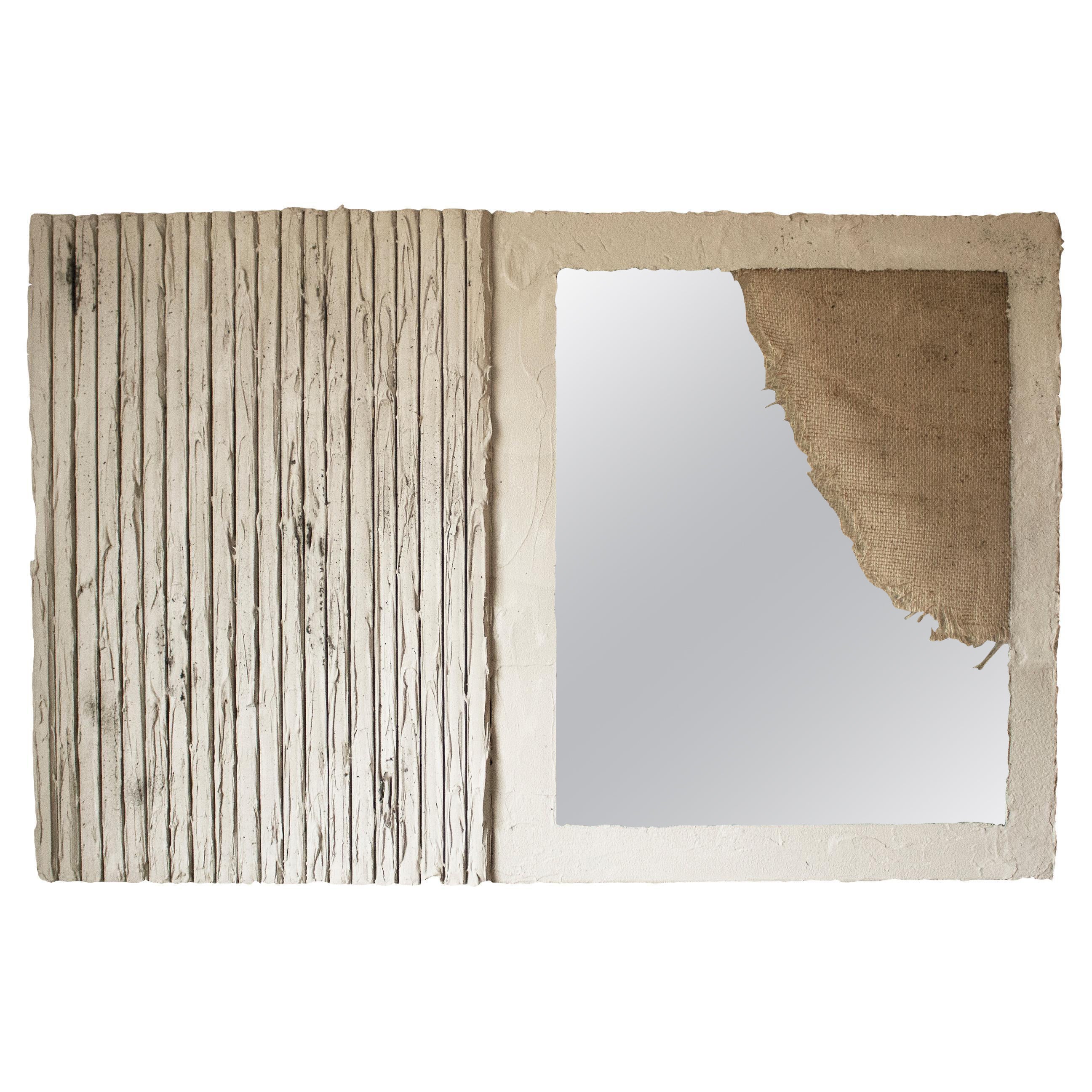 Plaster and Burlap, Contemporary, Minimalist, Roman Fall Mirror