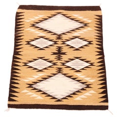 Southwestern American Indian Navajo Eye Dazzler Hand Woven Wool Rug, 20th C