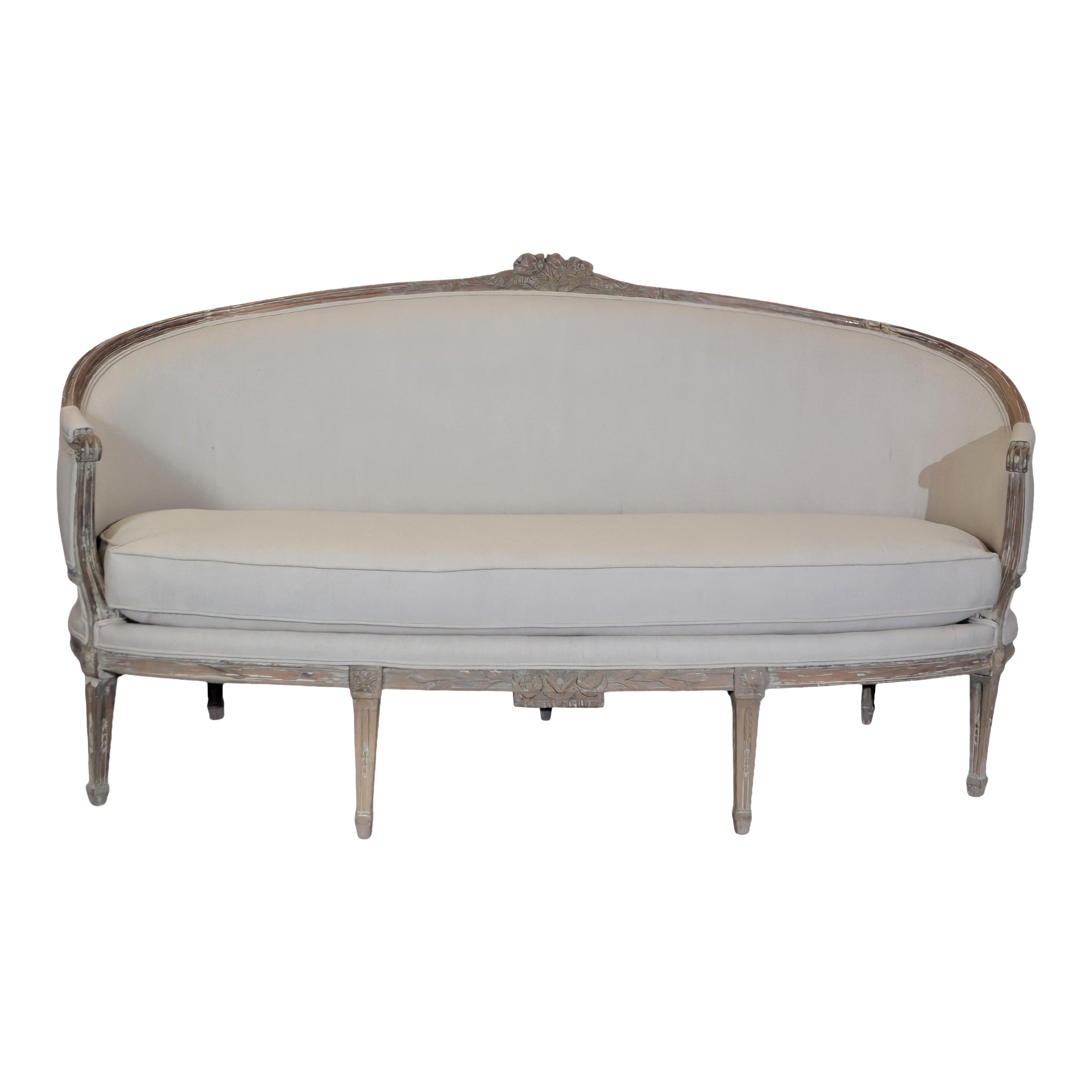 Louis XVI Style French Curve Back Sofa