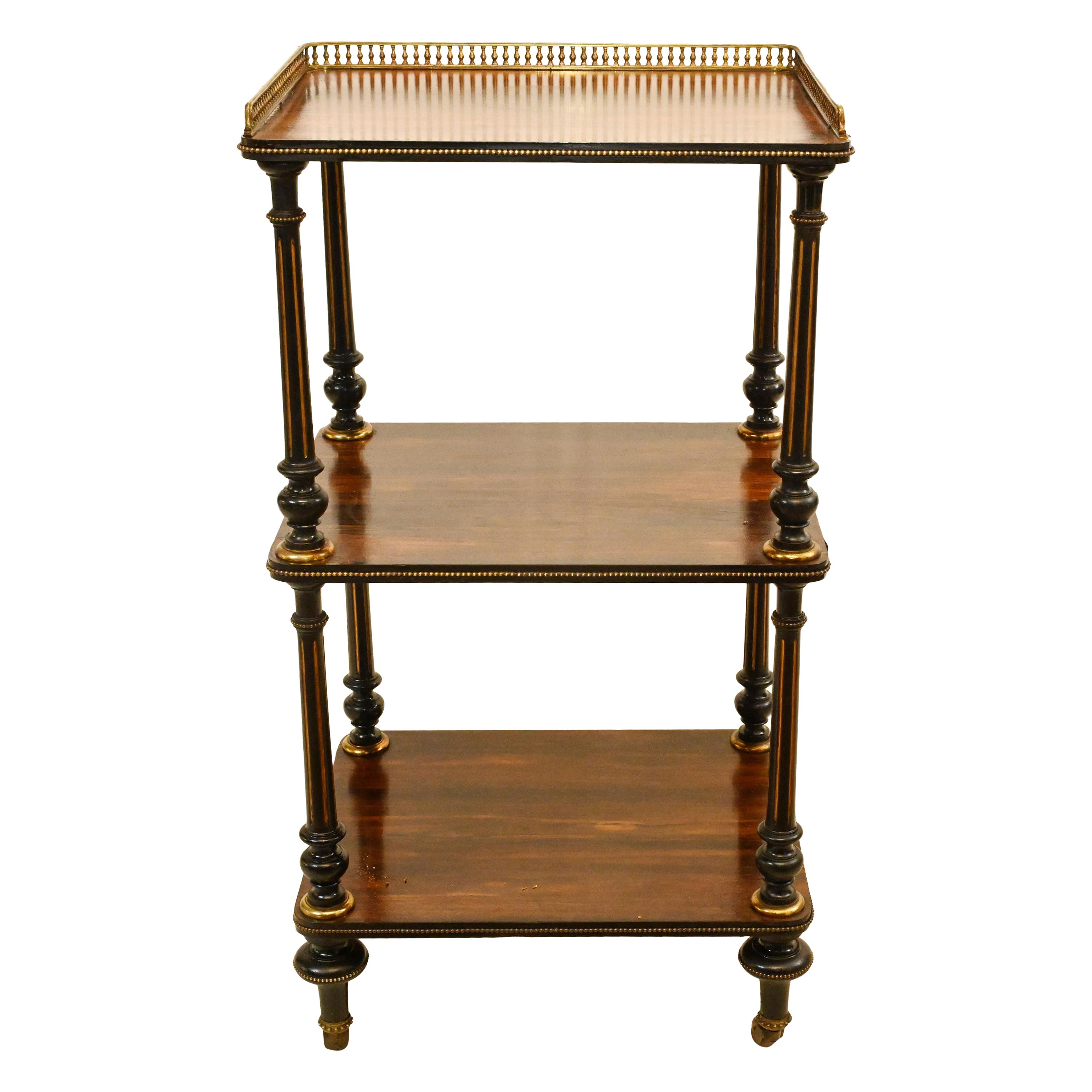 Victorian Whatnot Shelf Trolley Rosewood, 1860 For Sale