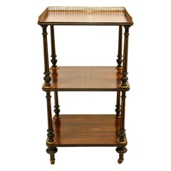 Antique Victorian Whatnot Shelf Trolley Rosewood, 1860