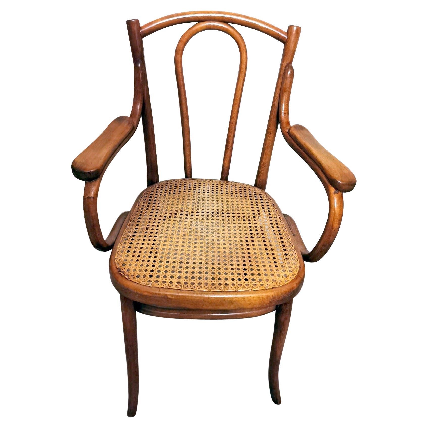 Chaise en bois cintré et paille de Vienne Thonet Gebruder Vienna Gmbh No.56