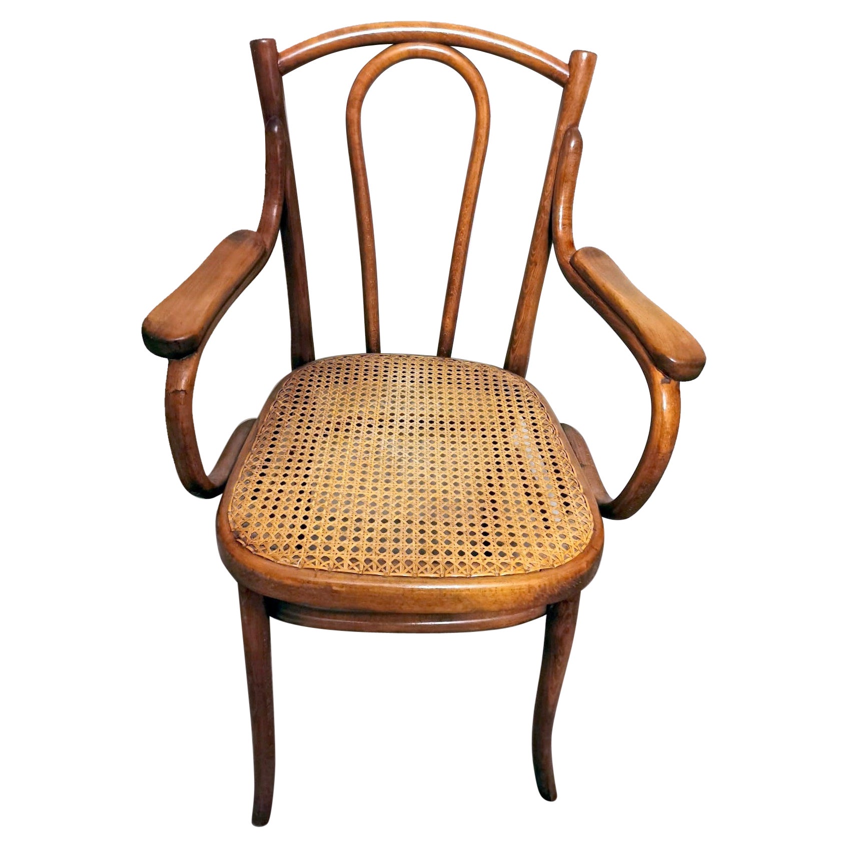 Thonet Gebruder Vienna Gmbh No.56 Stuhl aus Bugholz und Wiener Stroh