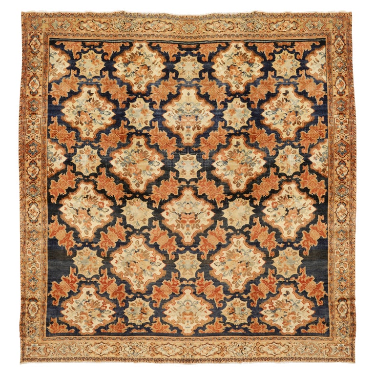 Antique Square Baktiari Rug 14' x 14'6 For Sale at 1stDibs