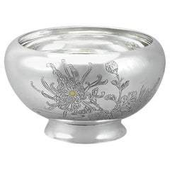 Antique Japanese Silver Serving Bowl