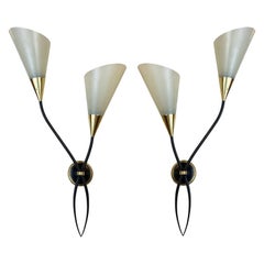 Vintage Gorgeous Mid-Century Modern Style Pair of Wall Lamps, circa 1950s