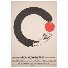 Vintage "Fatal Attraction" Original Polish Film Movie Poster, Maciej Kalkus, 1988