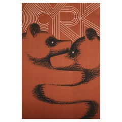 CYRK Hugging Bears 1971 Polish Circus Poster, Gorka