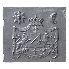 Plaque de cheminée allemande Napoléon III du 19ème siècle « Armoiries »