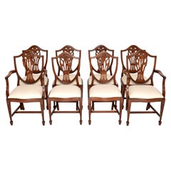 Set of 8 Antique Sheraton Style Dining Chairs