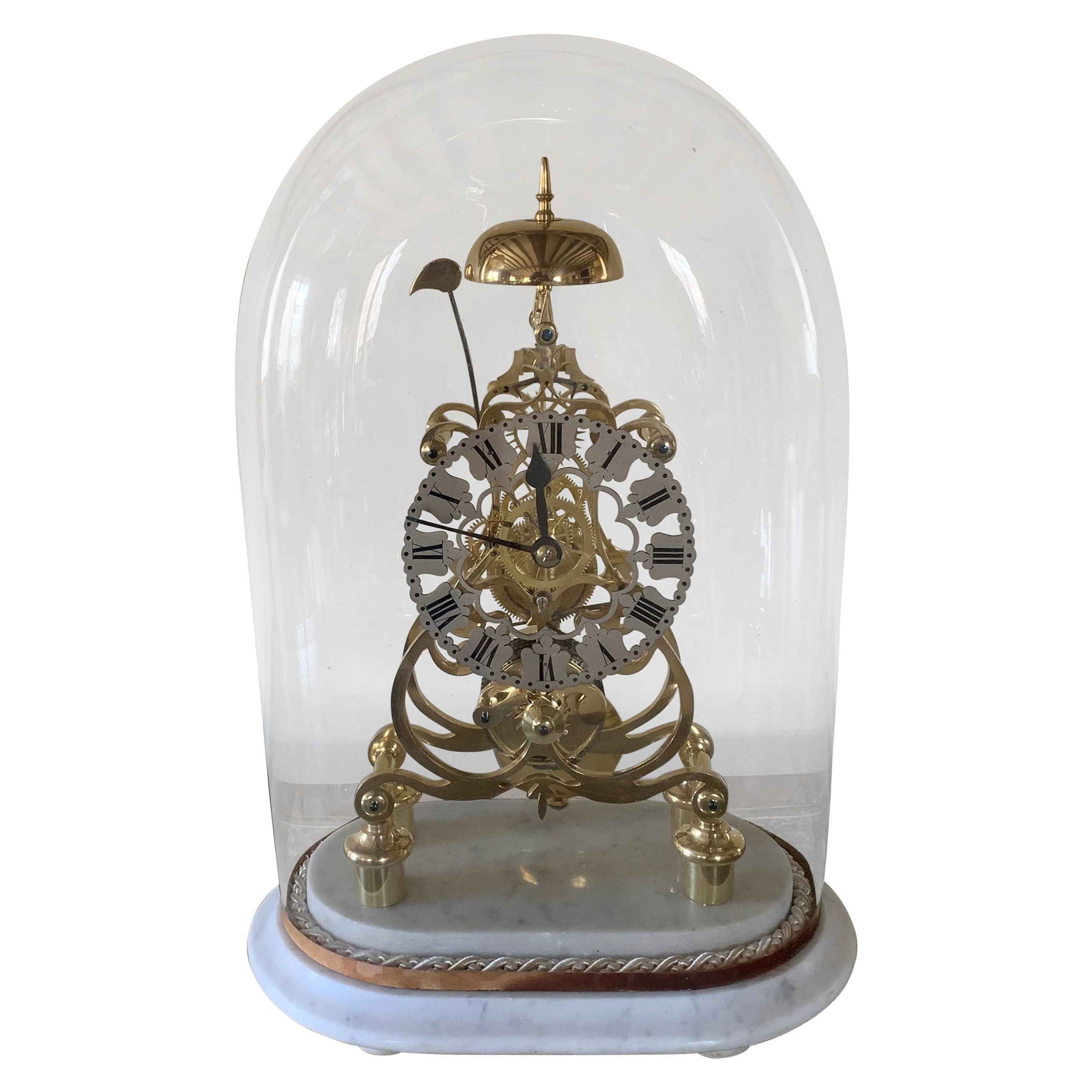 Art Nouveau Chiming Skeleton Clock