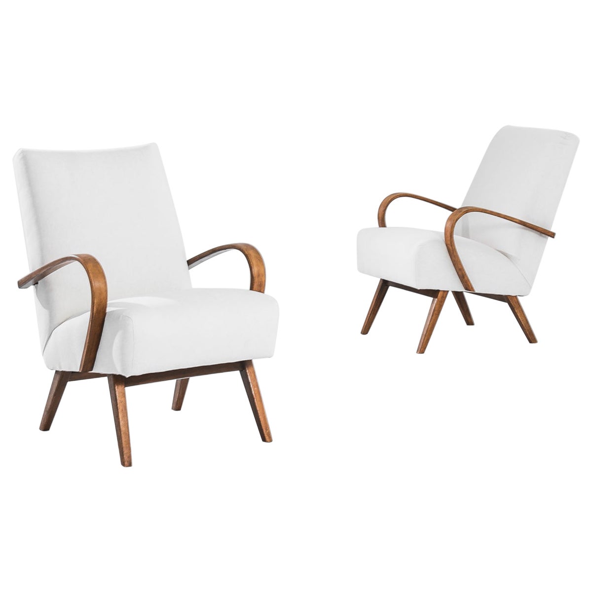 1950s Mid-Century Czech Bentwood Armchairs, a Pair