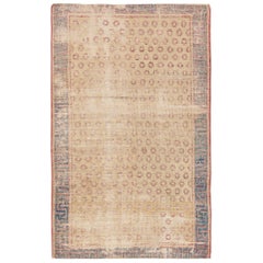 Petit tapis Khotan tribal, antique, vieilli, shabby chic. Taille : 73,5 cm x 114 cm