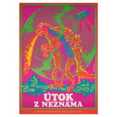 Vintage Godzilla vs Monster Zero 1971 Czech A1 Film Movie Poster, Nemecek
