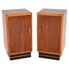 1930's Pair of Art Deco Walnut Bedside Cabinets