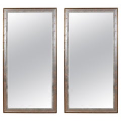Pair of Silver Leaf Neoclassical Pier Mirrors