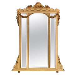 Antique Louis XVI Style Mirror Gilt-Wood , circa 1890s