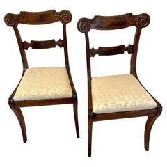 Pair of Quality Antique Regency Carved Mahogany Side Chairs