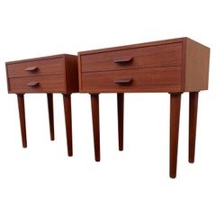 Mid-Century Modern Danish Teak Nightstands by Poul Volther, circa 1960s