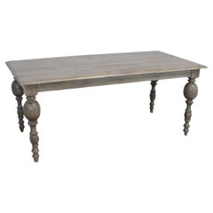 French Country Rustic Gray Farm 72" Dining Table