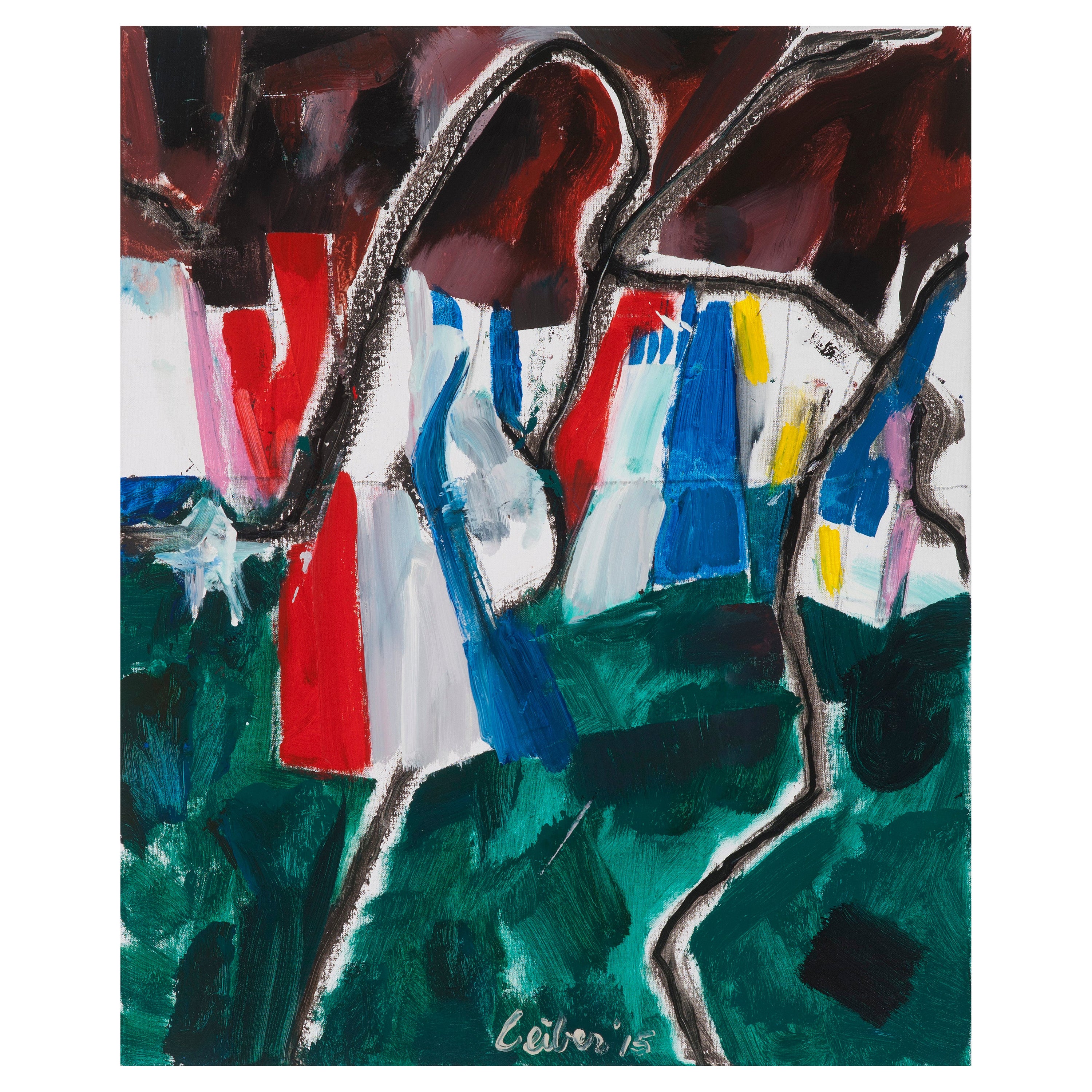 Gerson Leiber "I Remember Morris Kantor Fondly" Oil & Graphite on Linen, 2015 For Sale
