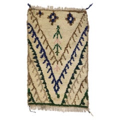 Retro Berber Moroccan Azilal Rug with Tribal Style