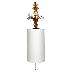 Wall Mounted Italian Gilt Wrought Iron Pendant Light, Sconce Hollywood Regency