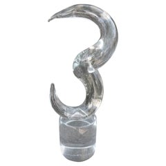Escultura Modernista Abstracta de Vidrio Firmada D'este Bruno