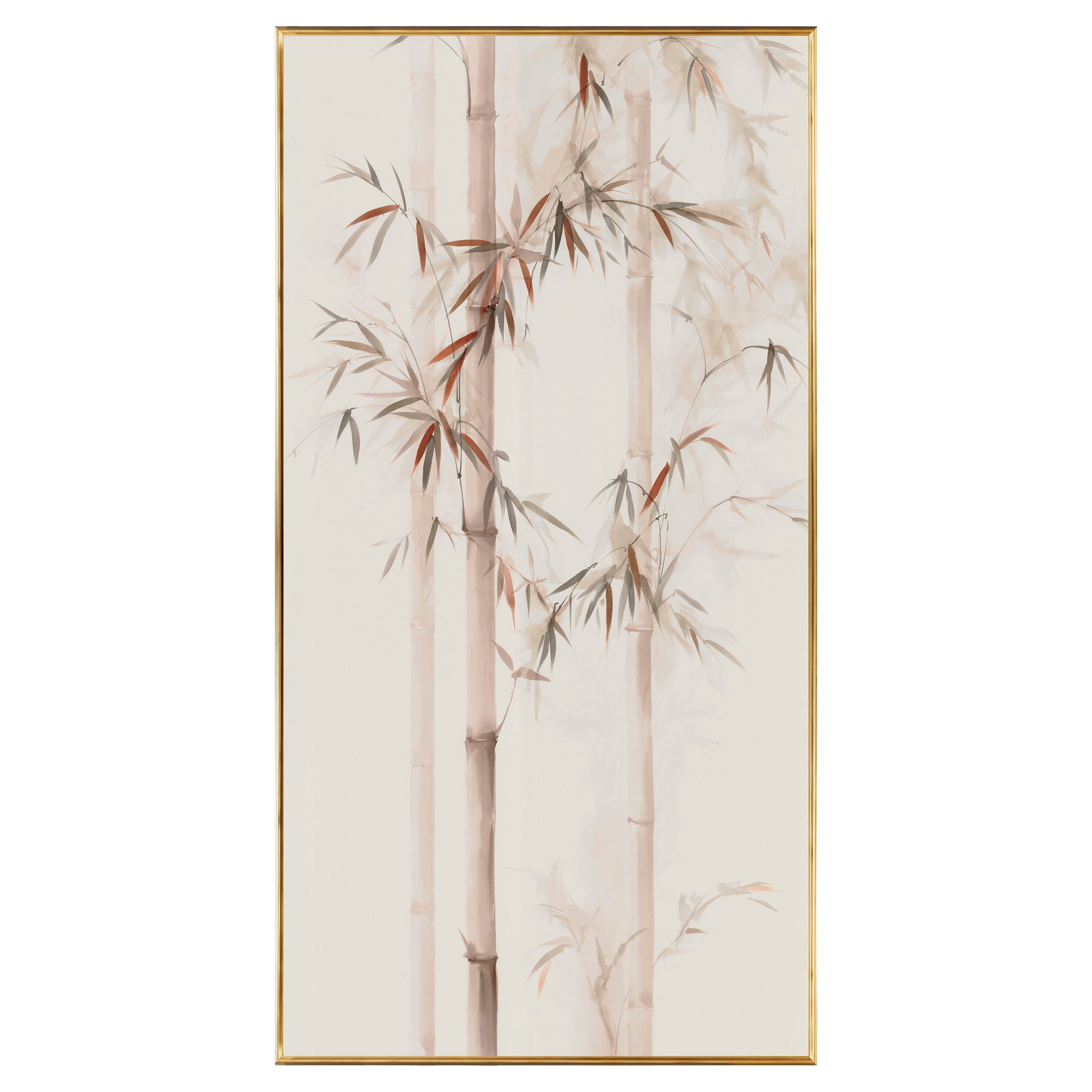 Handpainted Wallpaper "Bamboo" For Sale