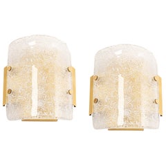 Pair of Murano Glass Wall Sconces by Hillebrand, Germany, 1970s