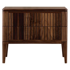 Eleva Solid Wood Bedside table, Walnut in Hand-Made Natural Finish, Contemporary