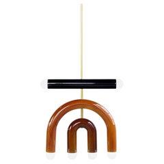 Customizable Pendant Lamp TRN D1, Ceramic and Brass '+ Colors, + Shapes'