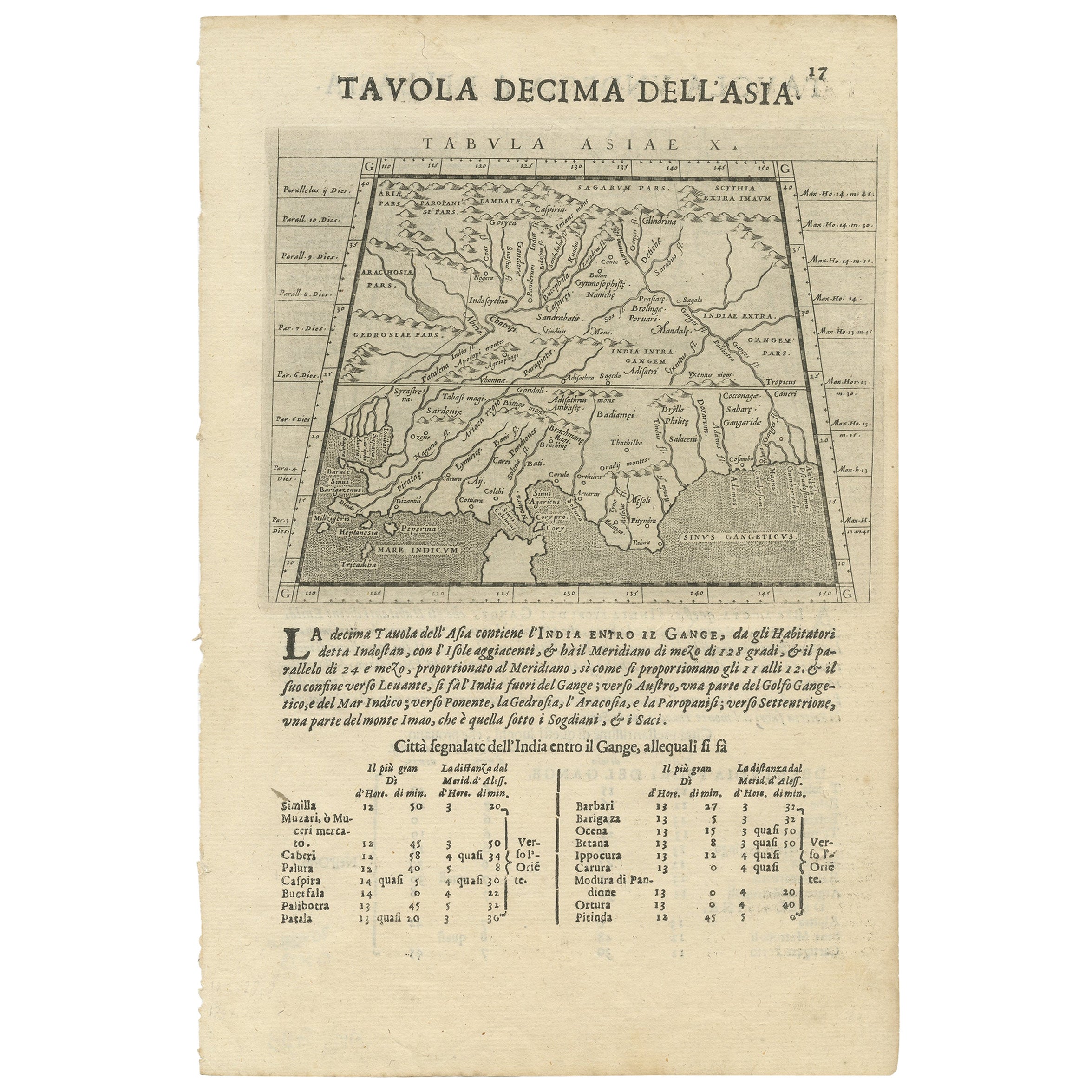 Deux cartes d'Asie sur une feuille, Inde, Bangladesh et Malaisie et Birmanie, etc., 1617